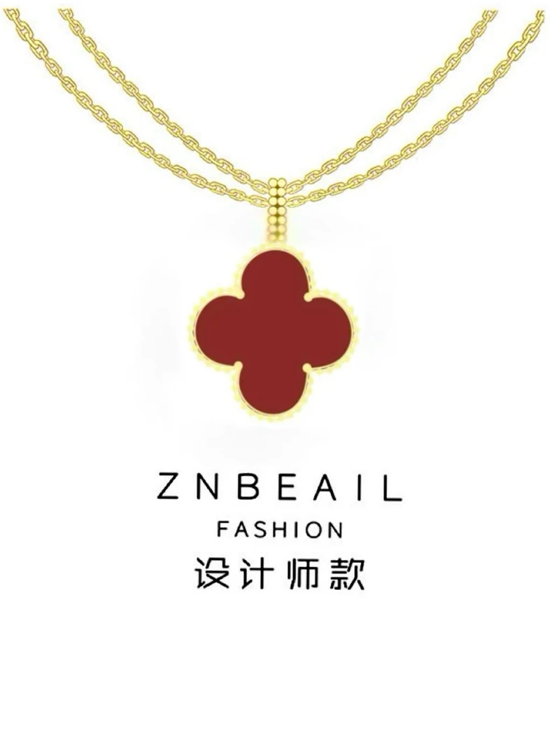 ZNBEAIL/甄柏琳 四叶经典单花轻奢长项链毛衣链 莎莎