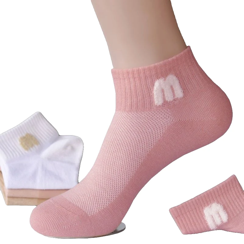 纯棉袜子女运动袜夏季短筒春秋薄款防臭短袜可爱韩式潮女袜