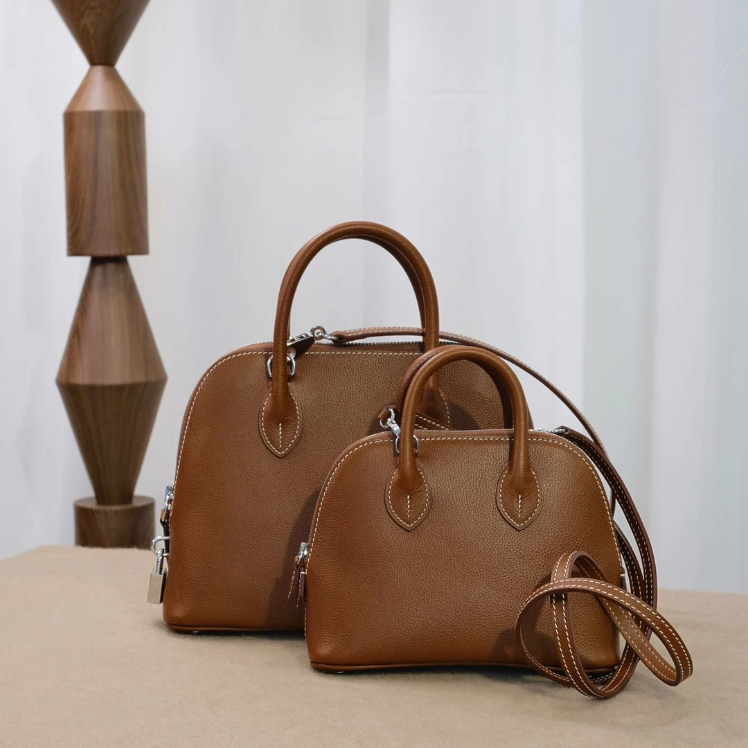 手工保龄球bolide贝壳包 福宝马鞍皮Barenia 进口五金