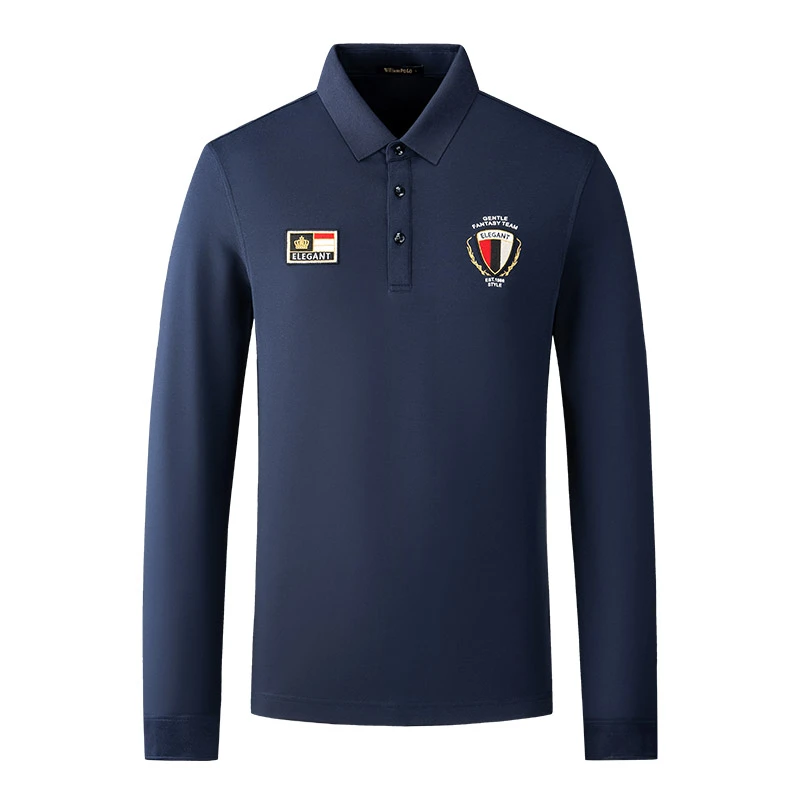 WilliamPOLO保罗高档长袖polo衫男新款翻领高级长袖polo长袖男士