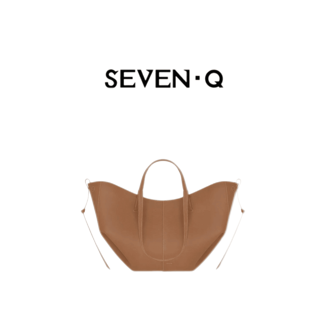 【Seven·Q定制】法式小众复古褶皱饺子托特包 19089
