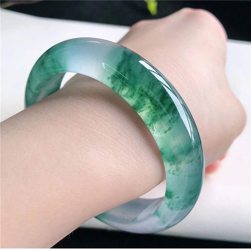 [独龙]  蓝飘花宽扁条 手镯定制