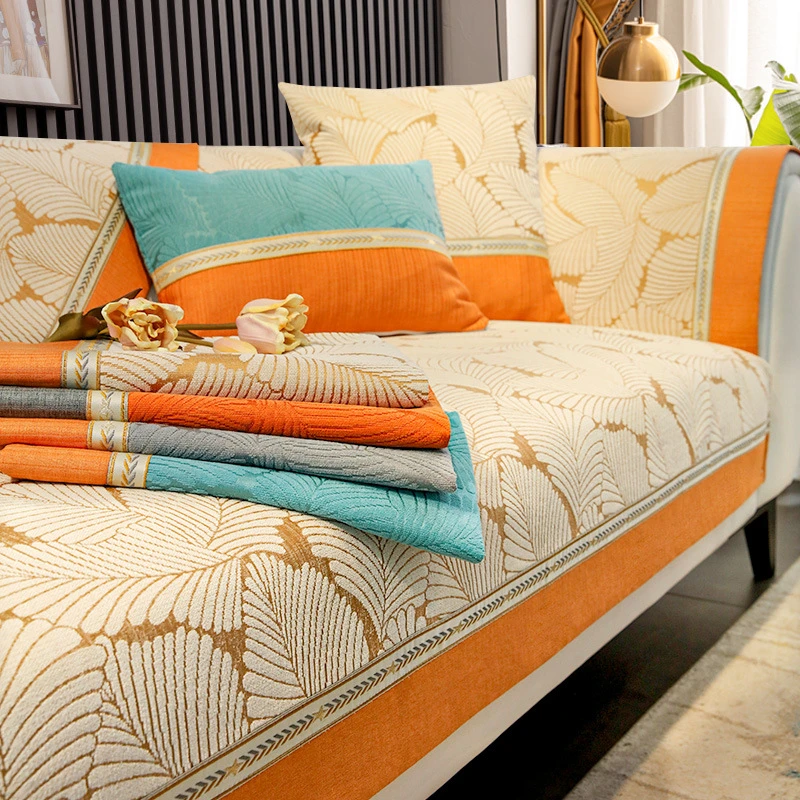 雪尼尔沙发垫四季通用防滑沙发套罩2024新款简约现代坐垫子全盖布