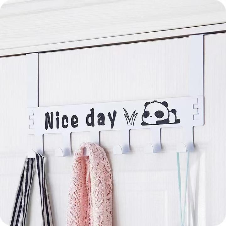 可拆免钉免胶门后挂钩门背式挂衣钩衣服挂衣架衣帽6连钩碳钢挂架