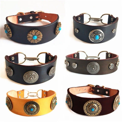 项圈惠比特犬灵缇犬细狗小型犬猎犬专用手工高端牛皮加厚配饰