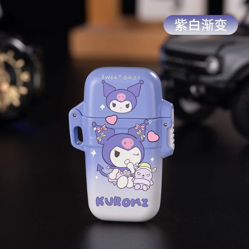 库洛米凯蒂猫玉桂狗渐变粉色火焰防风充气打火机高颜值送男女朋友