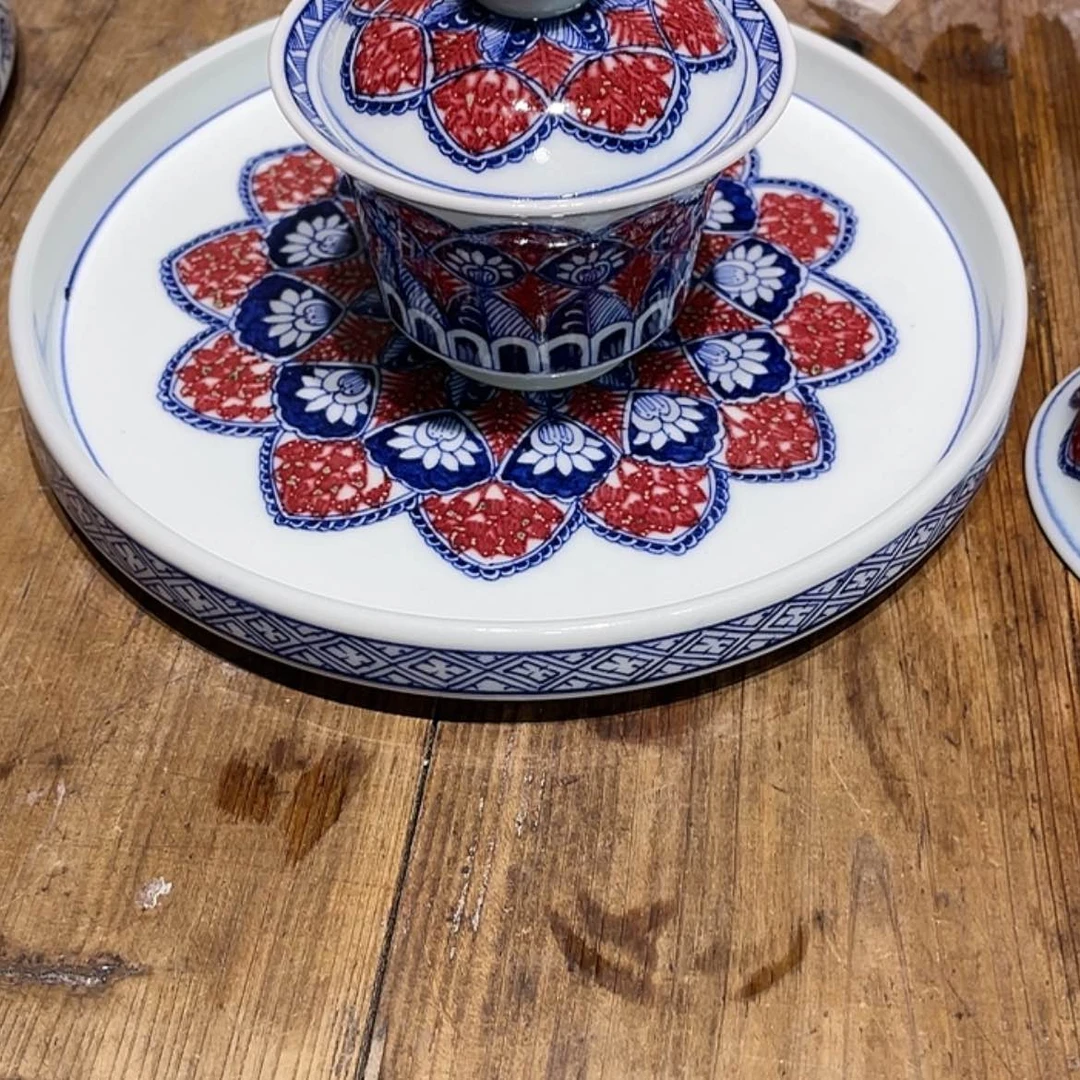 【闪购商品】景德镇青花釉里红压手杯?**玖
