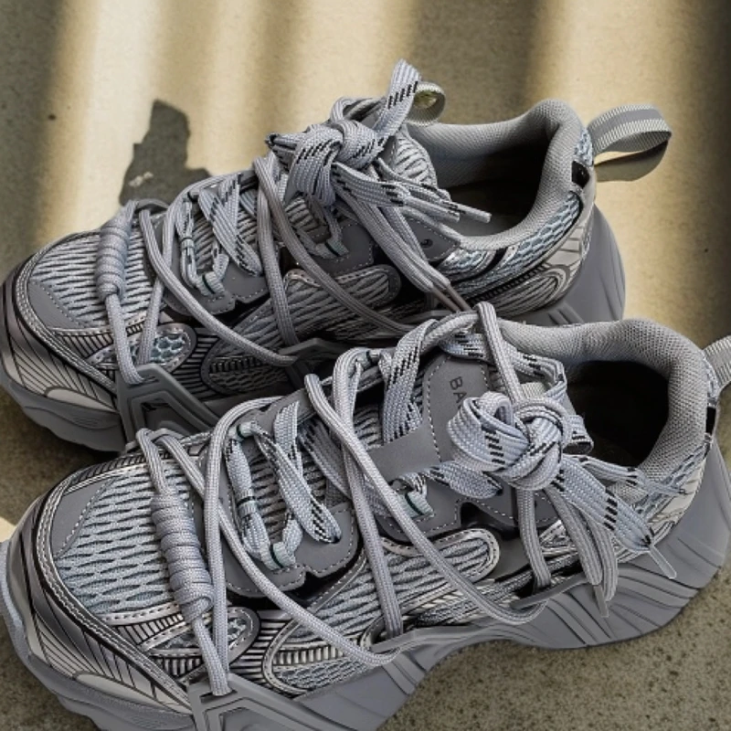 新品2024秋冬巴黎老爹鞋厚底增高系带休闲运动鞋