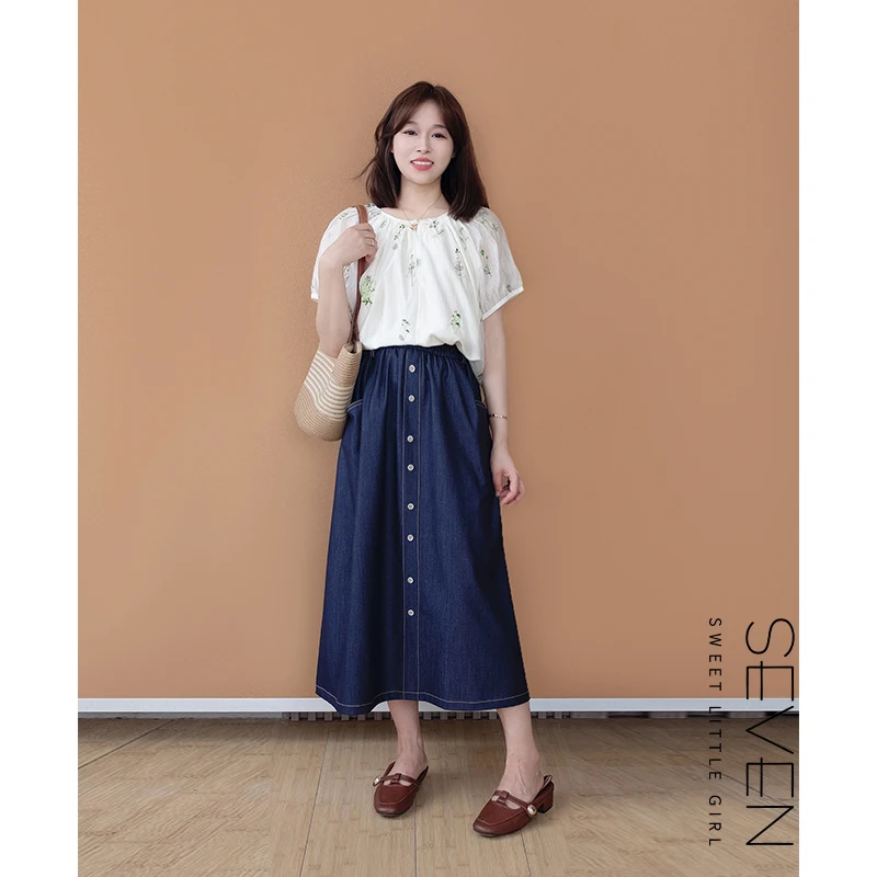 ②七七146小个子法式小碎花刺绣衬衫女夏季新款气质短袖上衣小美说