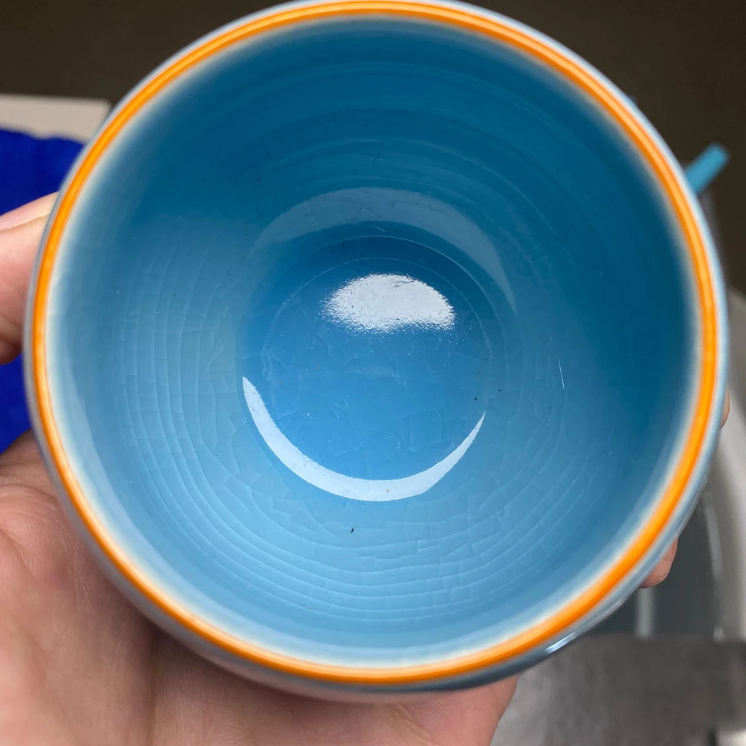 【闪购商品】瓷茶盏蓝龙蛋主人杯B