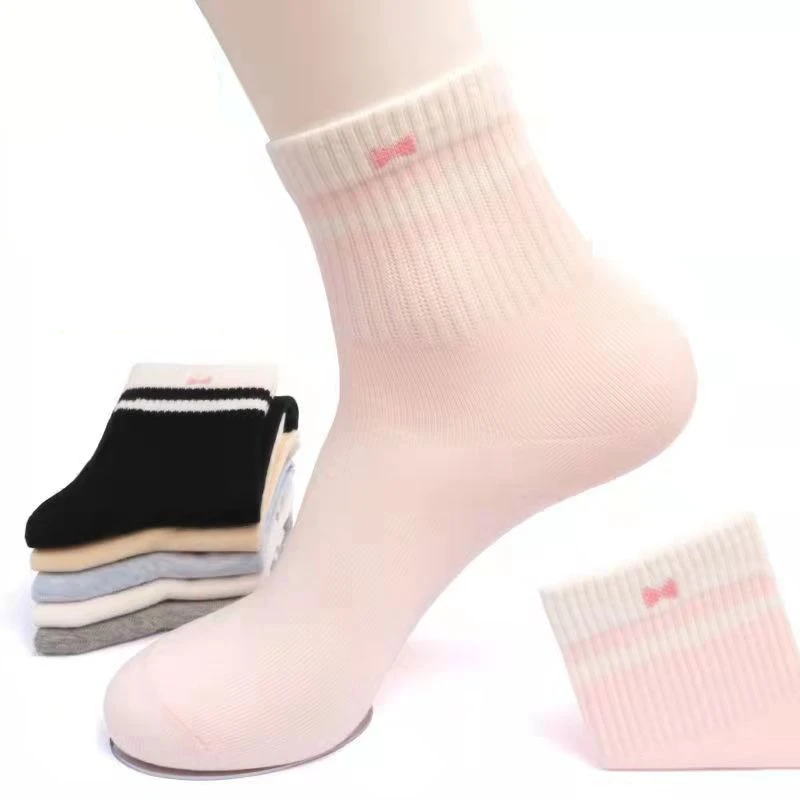 纯色纯棉袜子女韩版中筒女士秋冬款棉袜全棉春秋女袜运动ins潮袜