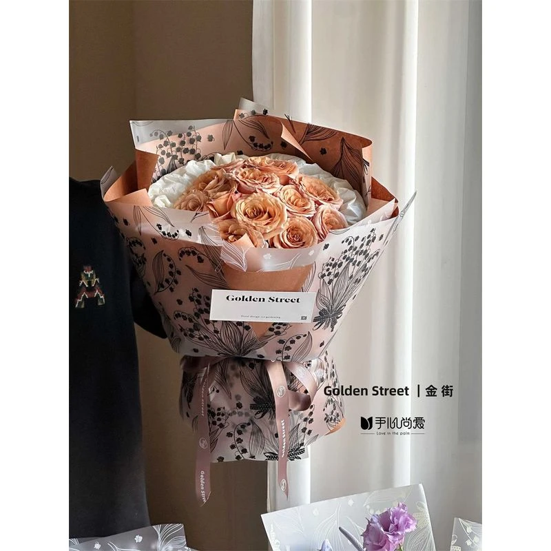 诺莎纸铃兰情人节新款包装纸鲜花花束防水花艺资材鲜花包装纸