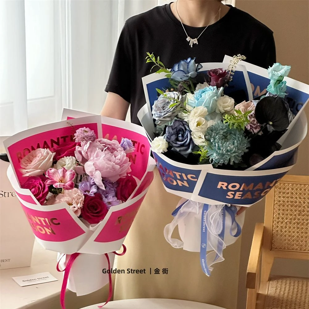 烫金贵族简约纸C洵尚美品鲜花花束防水加厚包装纸