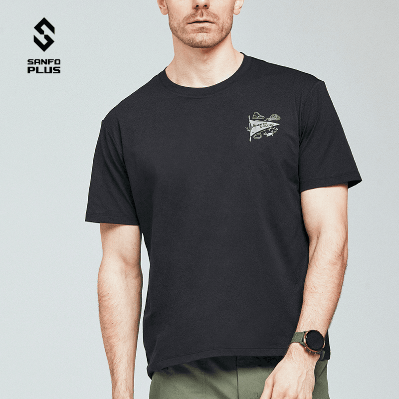 SANFO PLUS户外运动轻量透气快干露营多功能圆领T恤 STC-22043