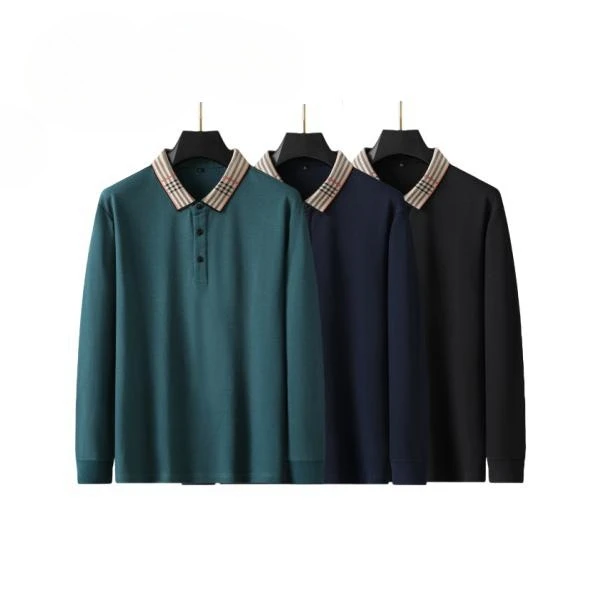 【孙英俊轻熟风推荐】春秋男士大码商务休闲翻领纯色长袖打底polo衫