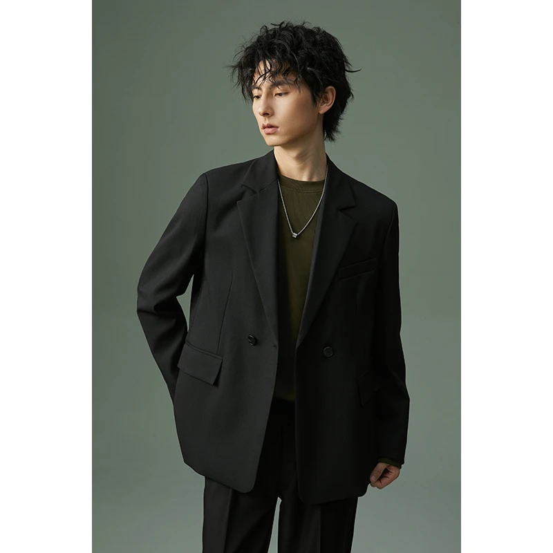 春秋西服外套男时尚职业修身上衣休闲西装男士韩版商务黑色FMX01