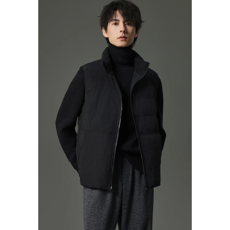 【羽绒马甲】外穿加厚马夹时尚百搭坎肩保暖叠穿纯色黑色背心FBR02