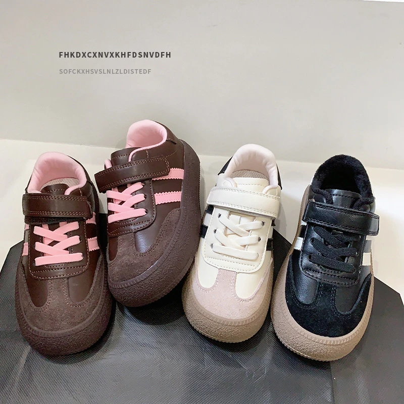 韩版德训鞋童鞋儿童运动鞋秋冬防滑男童板鞋2023新款软底女童鞋子