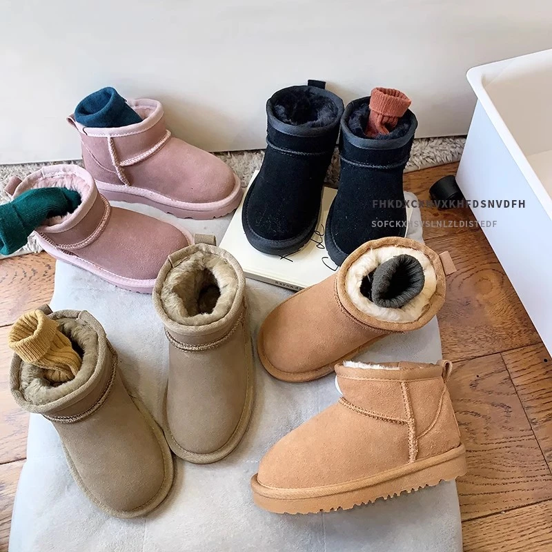 亲子儿童雪地靴冬季女童大棉鞋加绒加厚男童冬鞋保暖棉靴宝宝鞋子