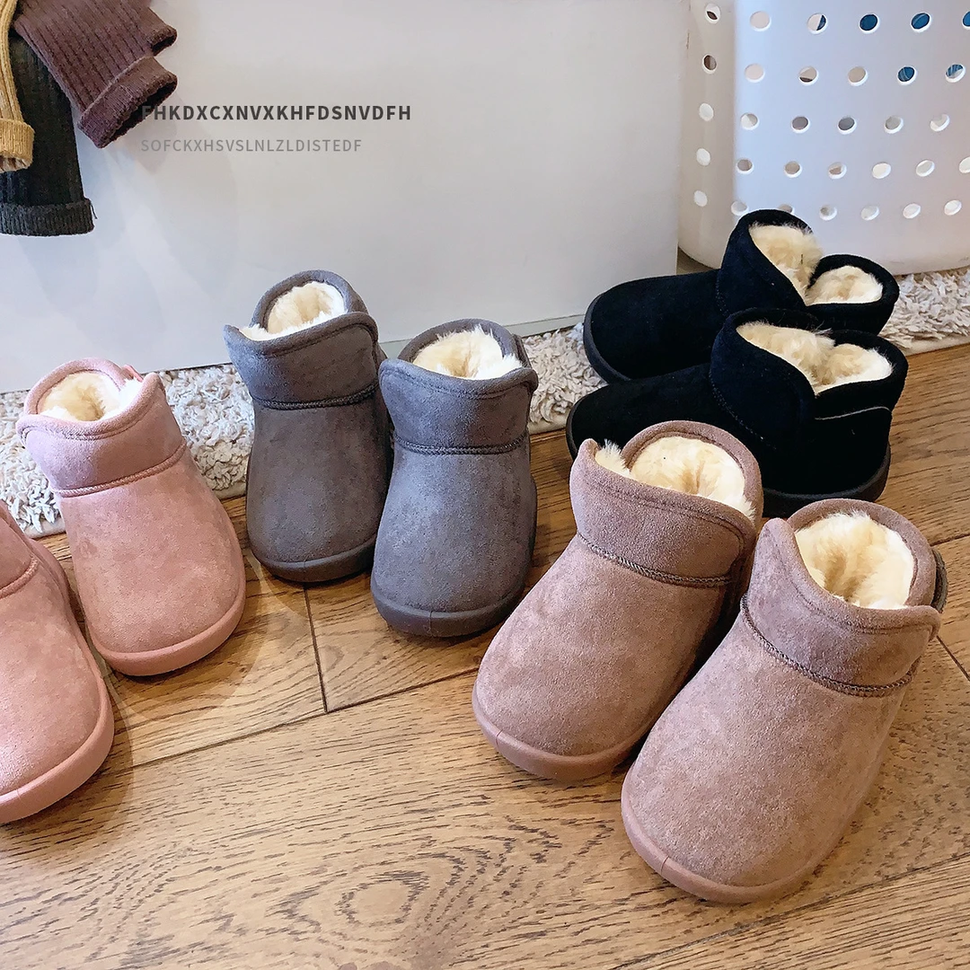 冬季童鞋小童1-6岁儿童雪地靴女童棉鞋短靴宝宝保暖鞋子男童冬鞋