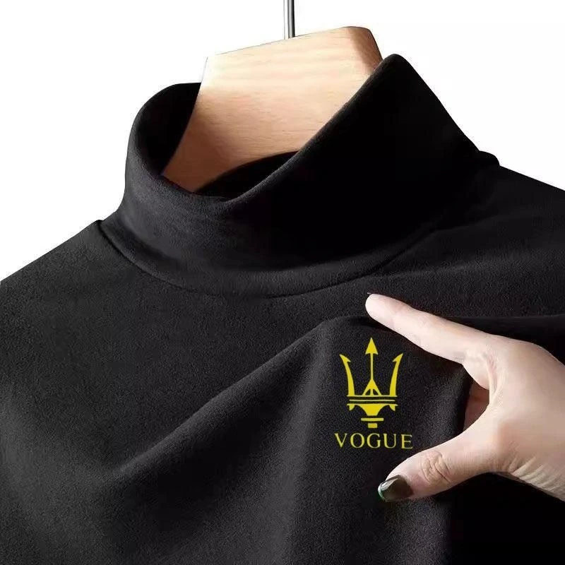 双面绒男半高领打底衫秋冬男士堆领长袖T恤上衣百搭暖活上衣修身