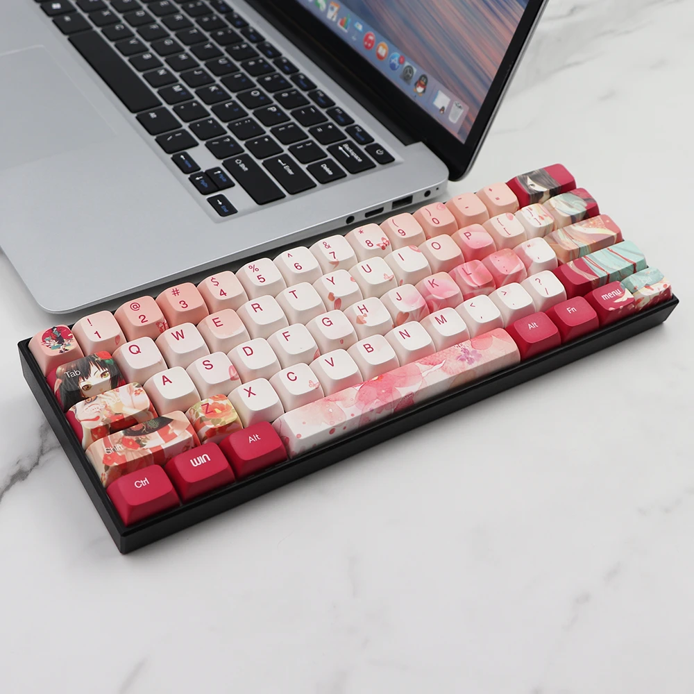 XDA 樱花古风键帽 PBT热升华108键 适配61 87104 108 等