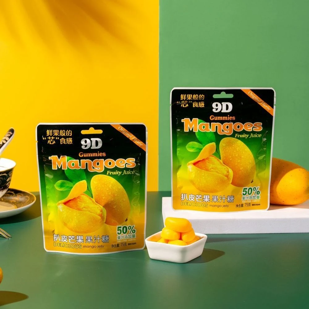 50%果汁含量9D扒皮大芒果剥皮软糖橡皮糖果汁喜糖网红小零食75g
