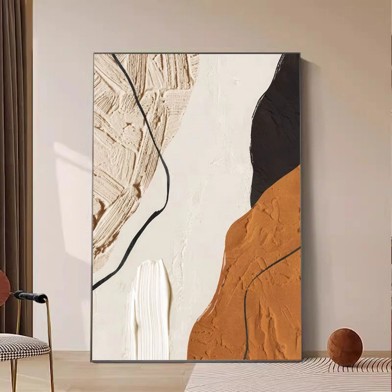 漠菲客厅装饰画现代简约抽象壁画客厅高级感沙发背景墙落地挂画