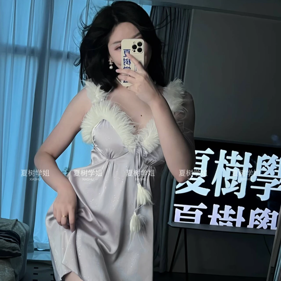 「夏树学姐」暮雪连衣裙洋气气质显瘦慵懒性感女装禅意仙气飘飘百搭