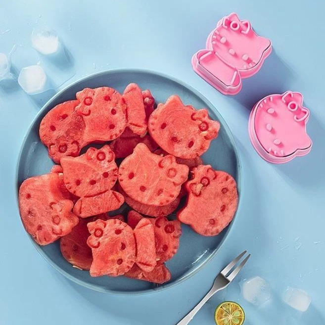 【夏季福利】可爱KT猫卡西瓜模具烘焙饼干模具吃瓜模具凯蒂猫