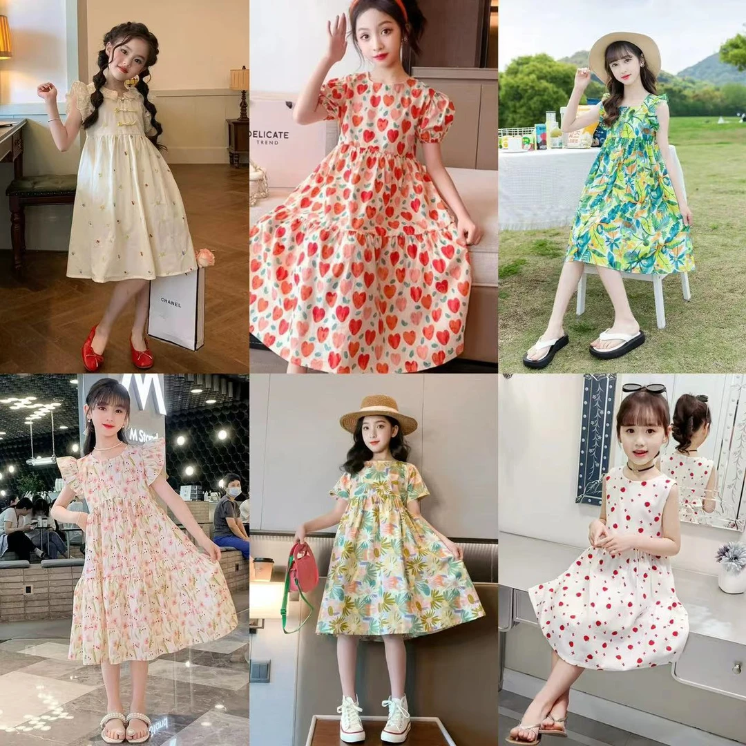 夏季绝美连衣裙[A51-70]碎花女童中大童洋气