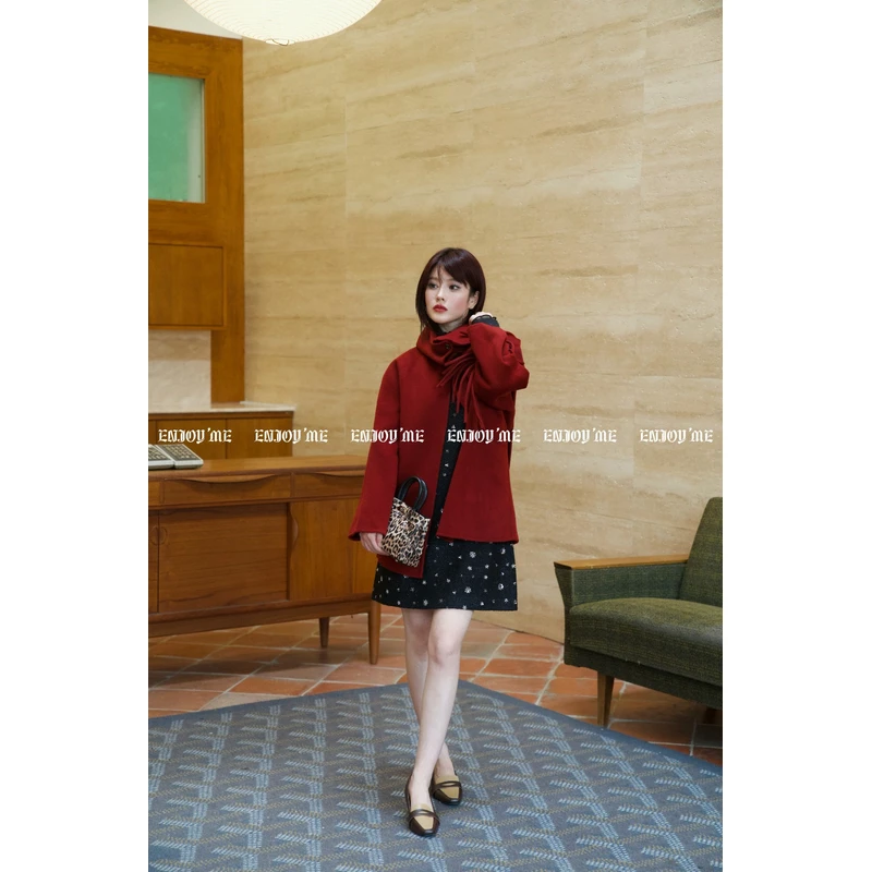 【门店同款】ENJOY2024年冬季柔韧与共玫瑰之吻围巾大衣159495949