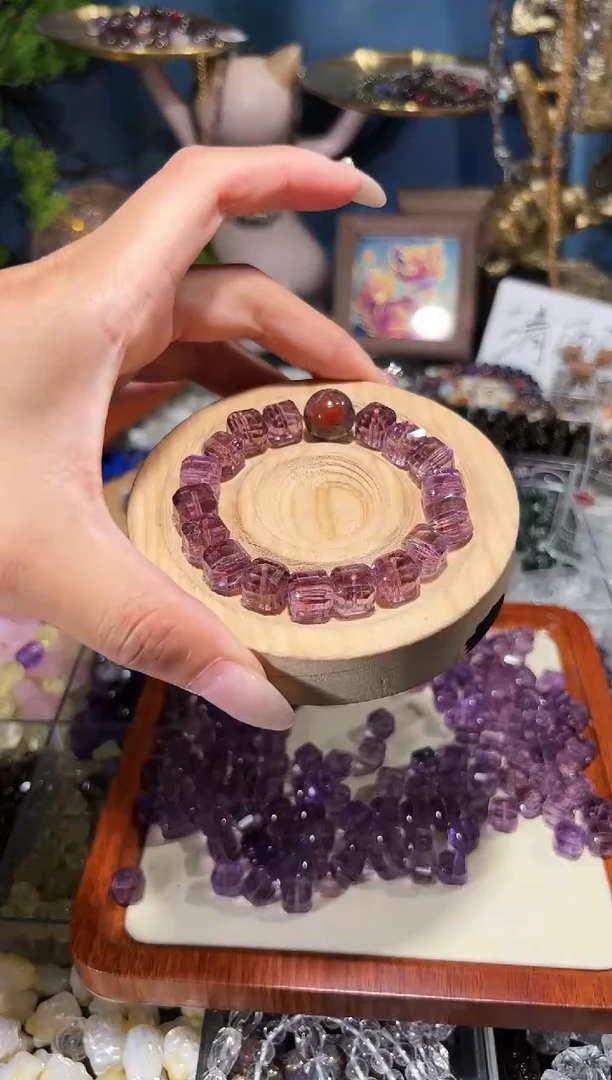 【闪购商品】水晶手串未镶嵌紫水晶方糖一个卡9