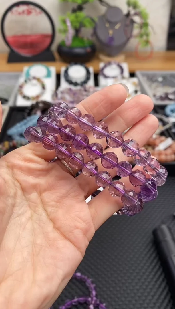 【闪购商品】水晶手链未镶嵌紫水晶切面卡9