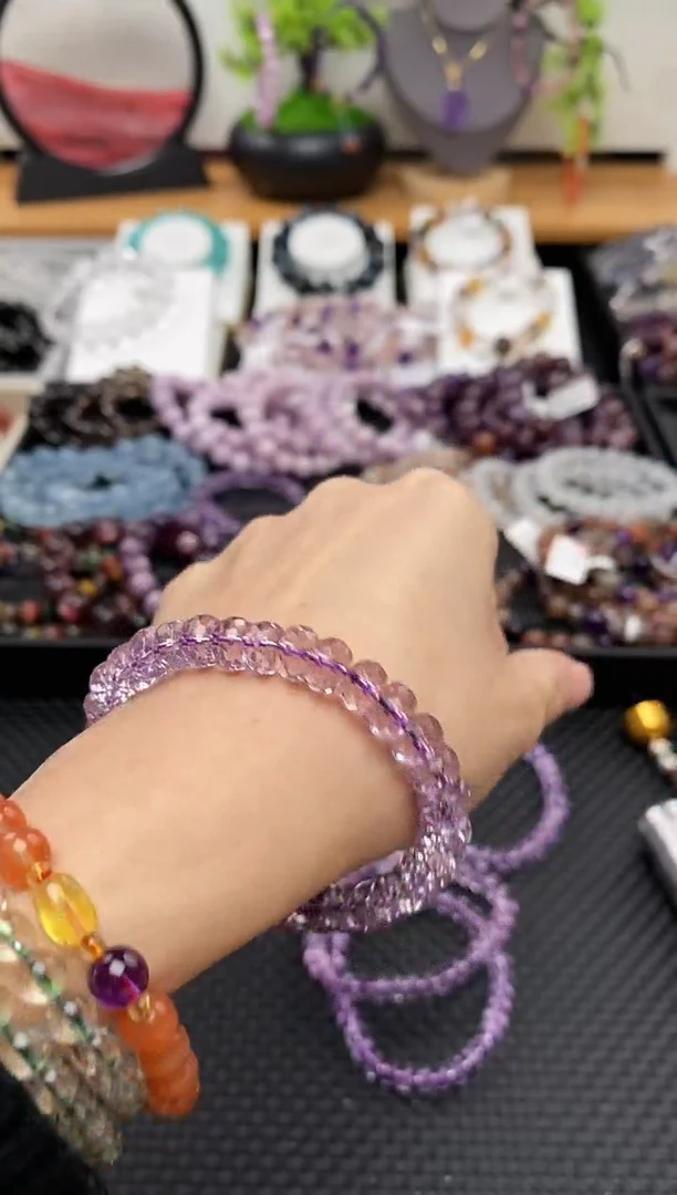 【闪购商品】水晶手链未镶嵌紫水晶切面卡8