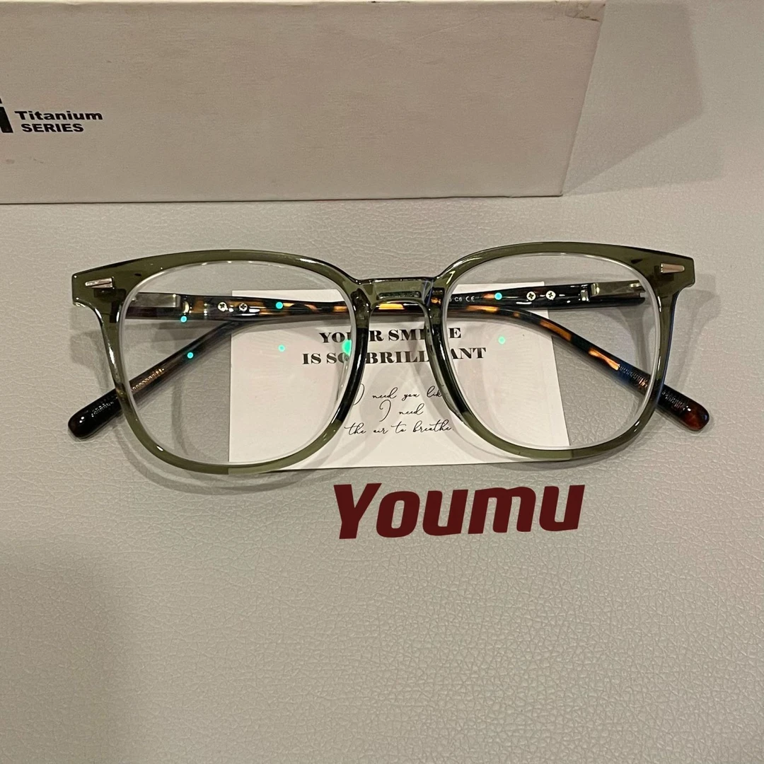 复古橄榄绿色方形眼镜素颜网红防蓝光学生配近视高度数圆脸显瘦潮