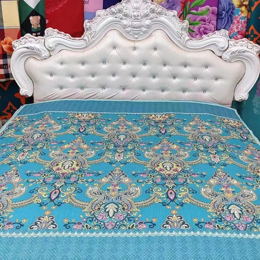 【绿色欧花】四季床盖2x2.2米雪花棉大床盖AB两面加棉加厚款