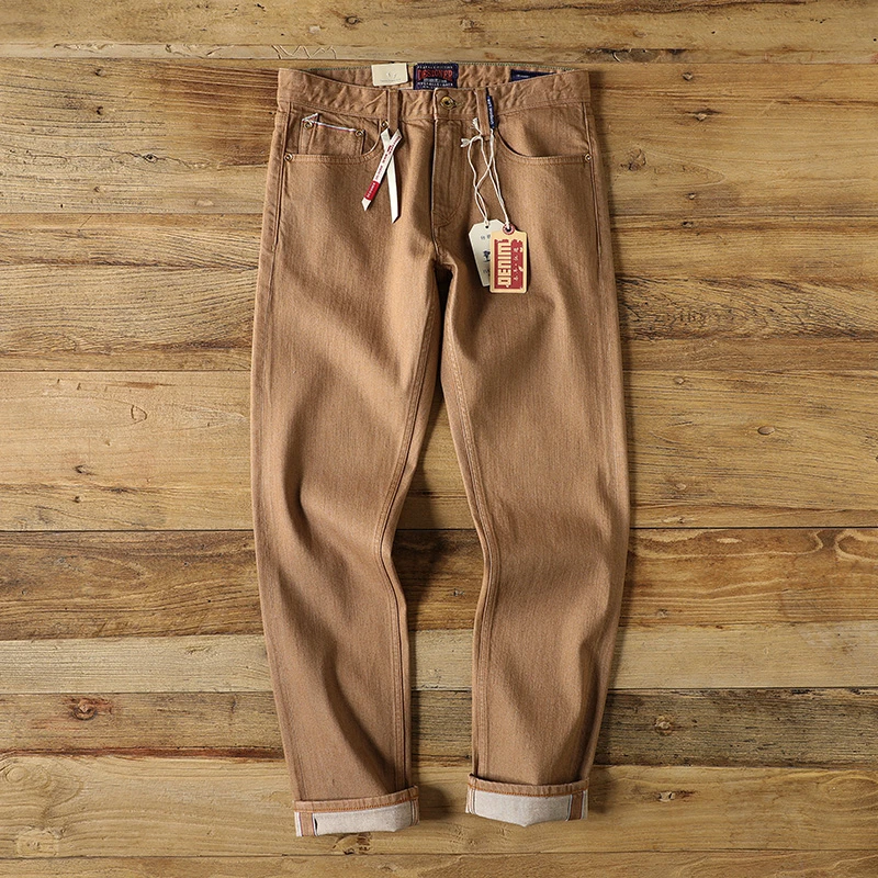 春夏款赤耳丹宁12盎司原色布牛仔裤男高端休闲百搭合体裤子7003