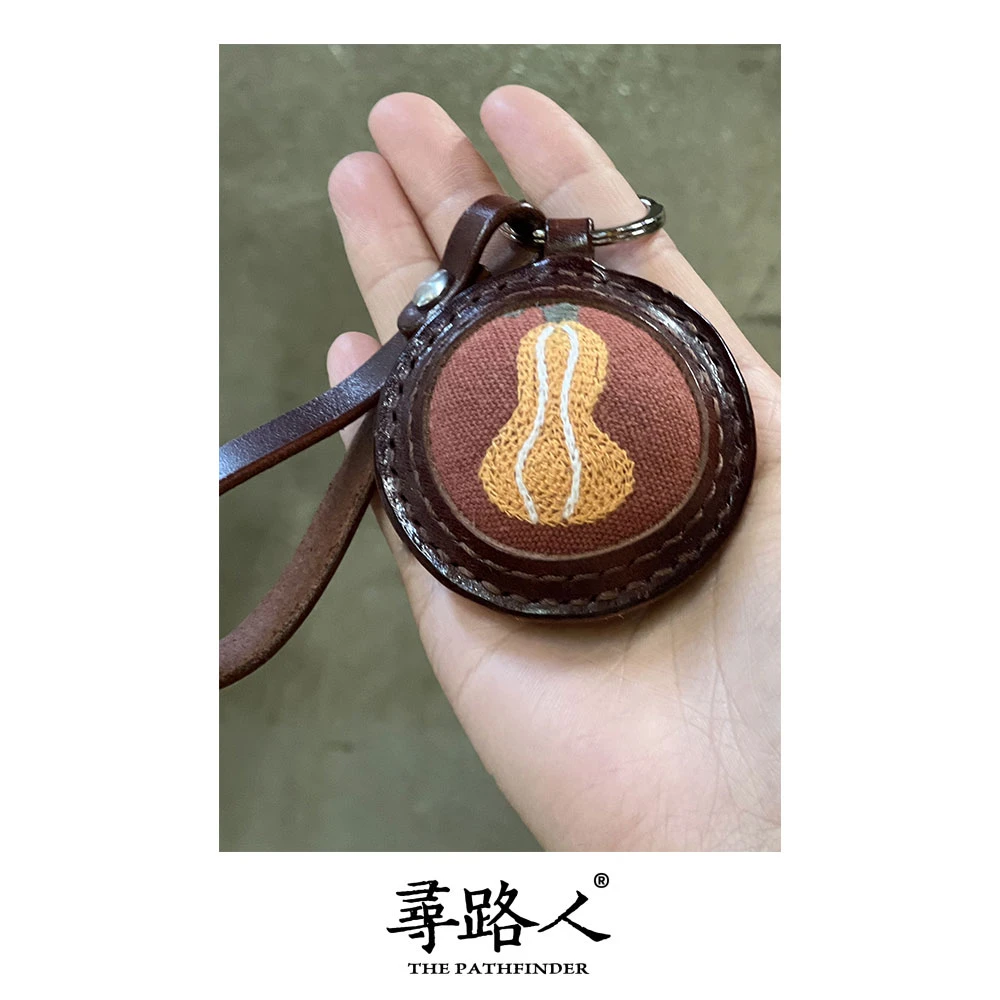 寻路人可爱手作牛皮小南瓜立体包挂件/包配件  XS2090