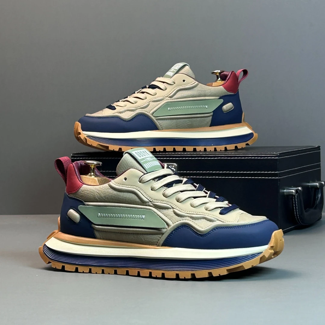 欧洲站男鞋2024年秋冬新款时尚潮流阿甘鞋男士厚底增高运动休闲鞋