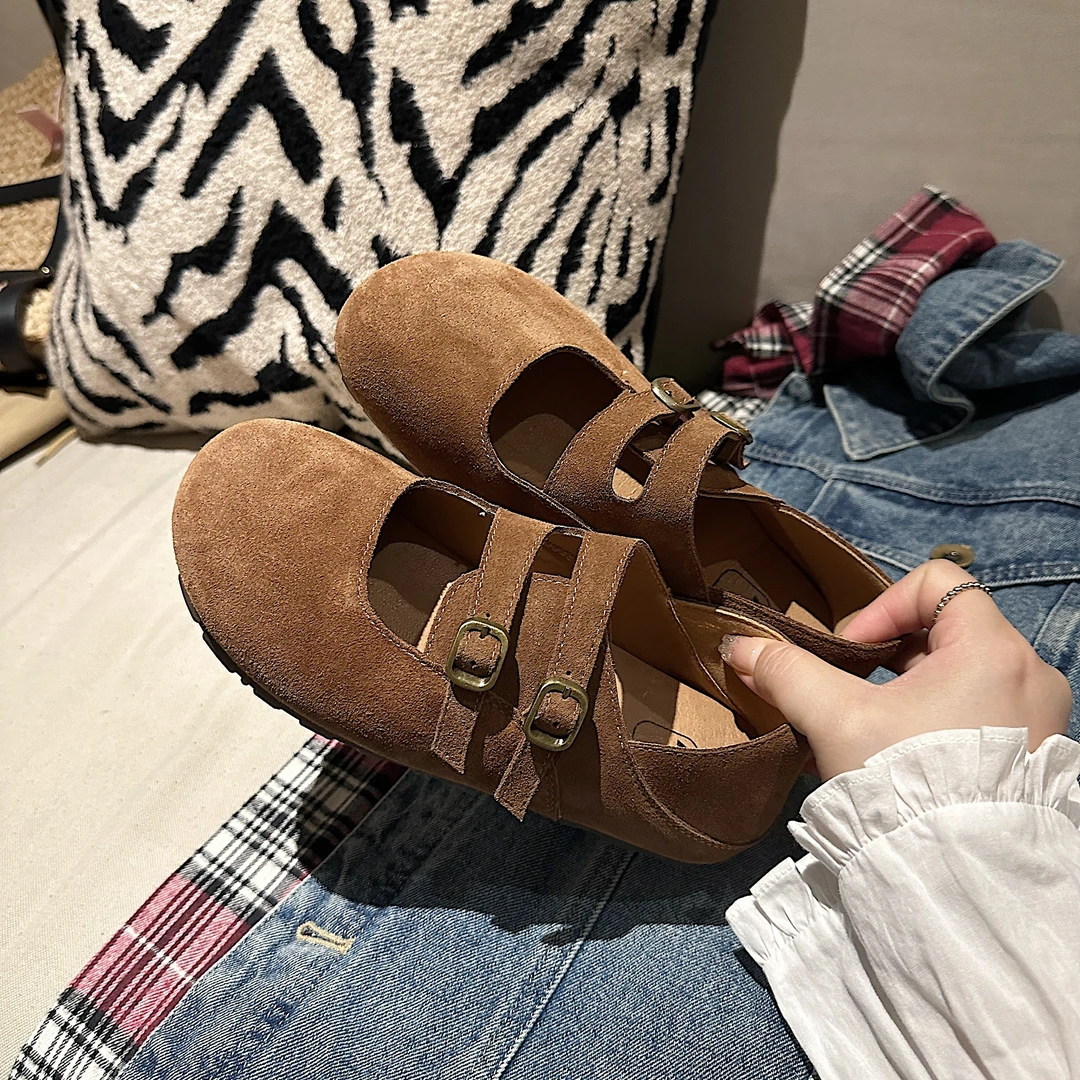 TS/TS玛丽珍鞋女2024秋季新款气质百搭褶皱低帮软底浅口单鞋