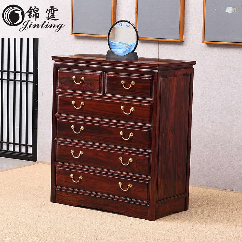 国标红木五斗柜六斗柜印尼黑酸枝阔叶黄檀中式卧室收纳柜抽屉柜