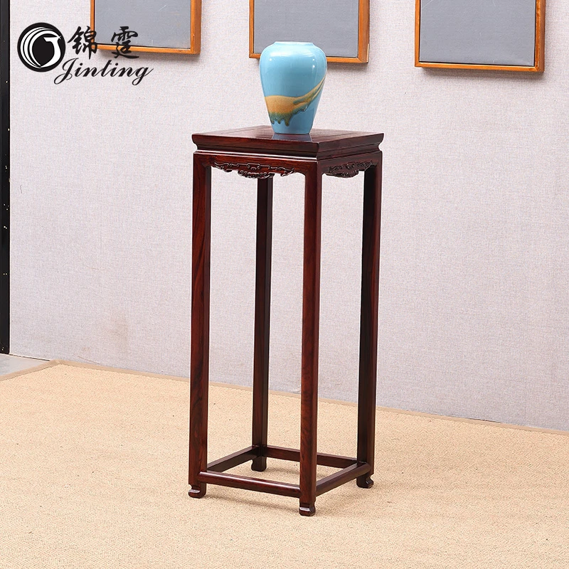 印尼黑酸枝红木花盆展示几阔叶黄檀木置物架国标红木中式木质花架