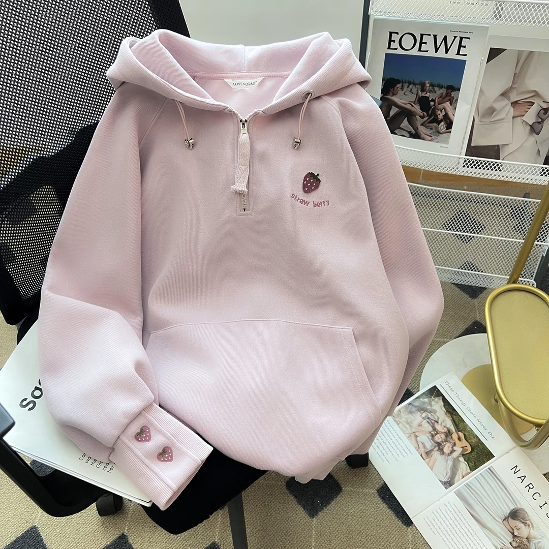 女童秋装连帽运动衫2025新款韩系时髦中大女童长袖上衣宽松卫衣女