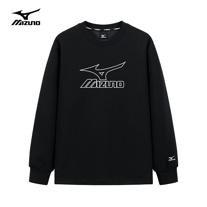 Mizuno/美津浓户外休闲卫衣圆领男女士春秋季打底衫情侣长袖上衣