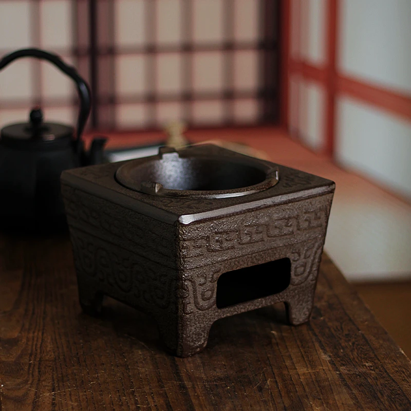 信龙堂方鼎铸铁炭炉围炉煮茶仿古凉炉炉子桌上炭炉炭火炉家用茶具