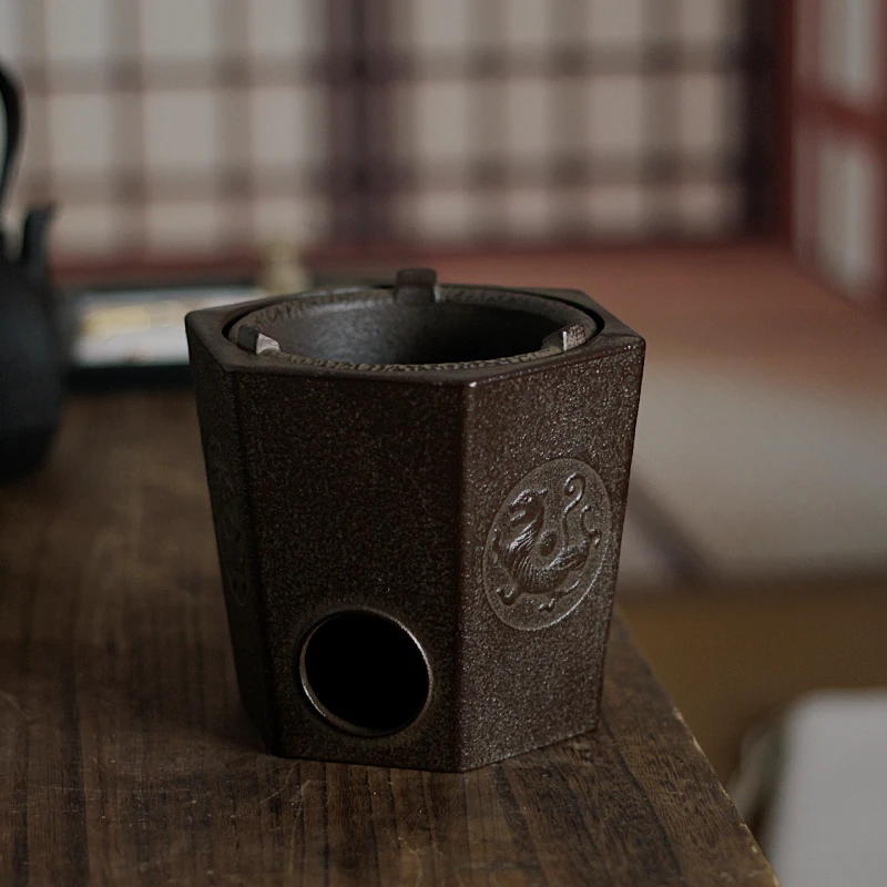 六角铸铁炭炉小炭炉围炉煮茶炉子国风碳炉子室内炭火炉家用