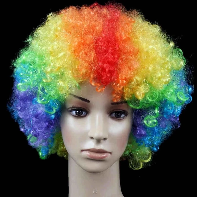 小丑假发爆炸头彩色假发套球迷发圣诞元旦道具年会表演万圣节假发