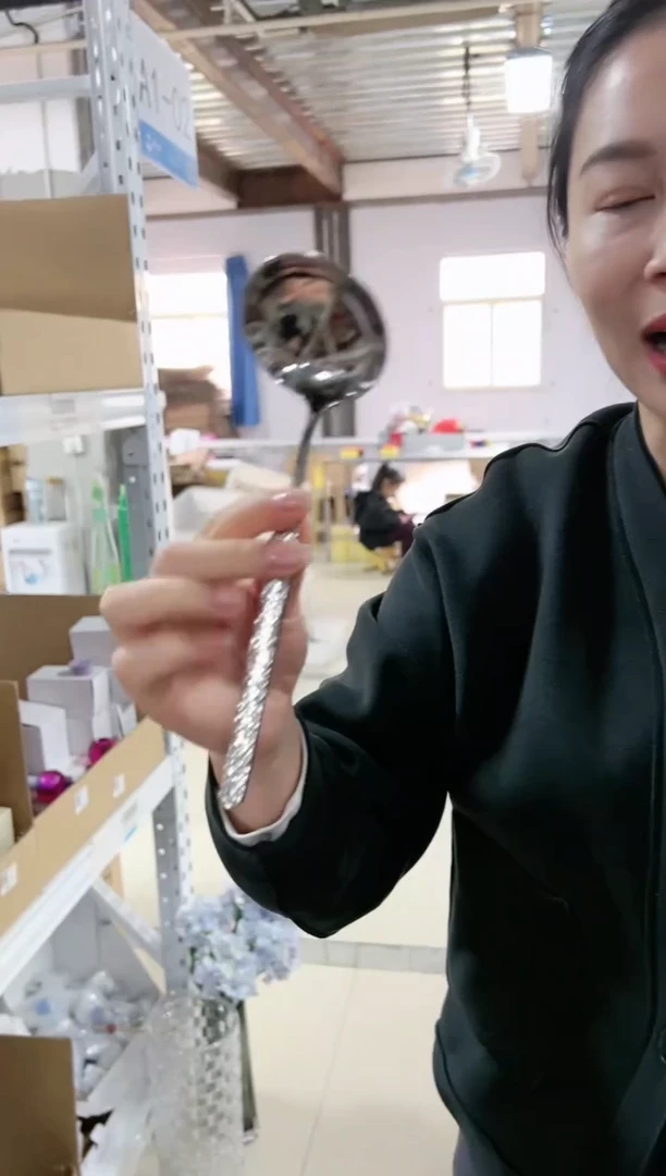 【闪购商品】不锈钢餐具-石纹汤勺