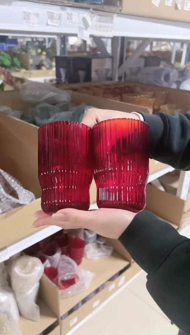 【闪购商品】LZ条纹水杯-红色大号*2